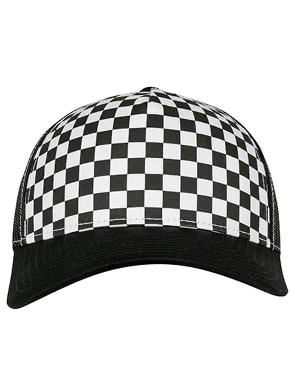 Checkerboard Retro Trucker - Black/White