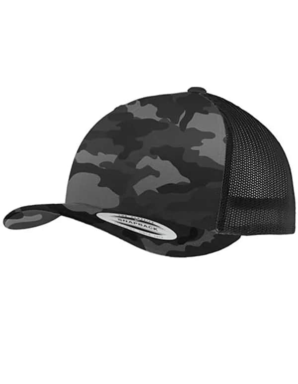 Camo Trucker Cap - Dark Camo/Black