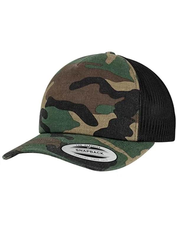 Camo Trucker Cap - Wood Camo/Black