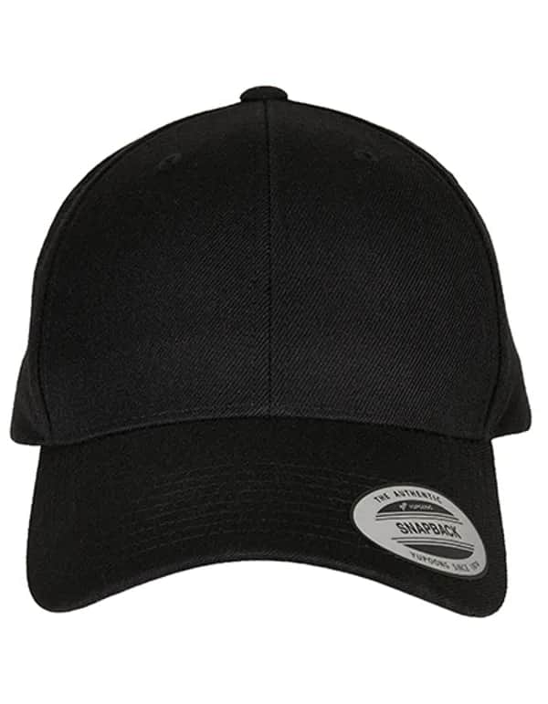 Premium Curved Visor Snapback Cap - Black