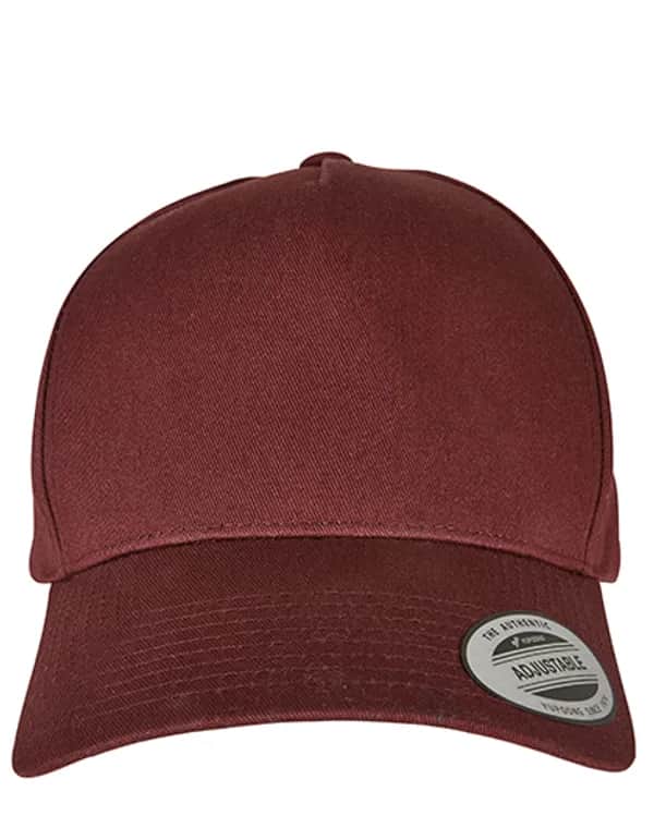 5-Panel Curved Classic Snapback - Burgundy