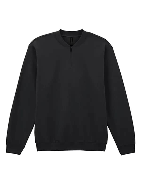 Softstyle® Midweight Adult Fleece 1/4 Zip Sweatshirt - Black