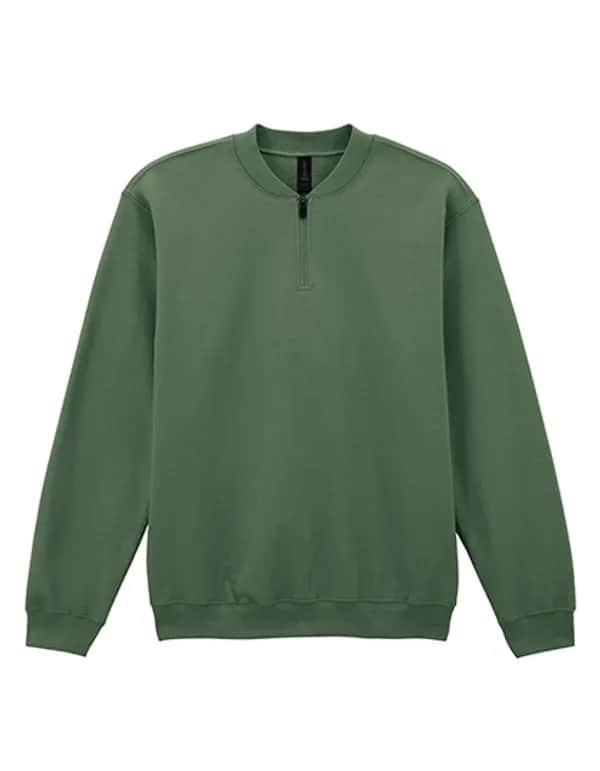 Softstyle® Midweight Adult Fleece 1/4 Zip Sweatshirt - Military Green