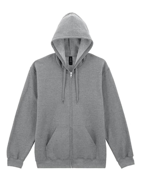 Softstyle® Midweight Fleece Adult Full Zip Hooded Sweatshirt - Sport Grey (Heather)