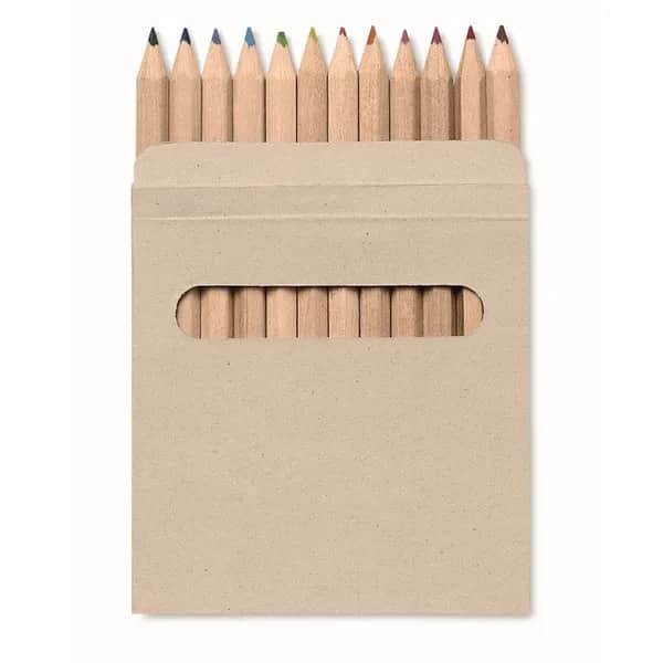 12 Buntstifte in Pappschachtel - ARCOLOR - Braun