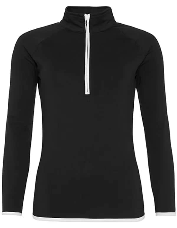 Women´s Cool 1/2 Zip Sweat - Jet Black/Arctic White