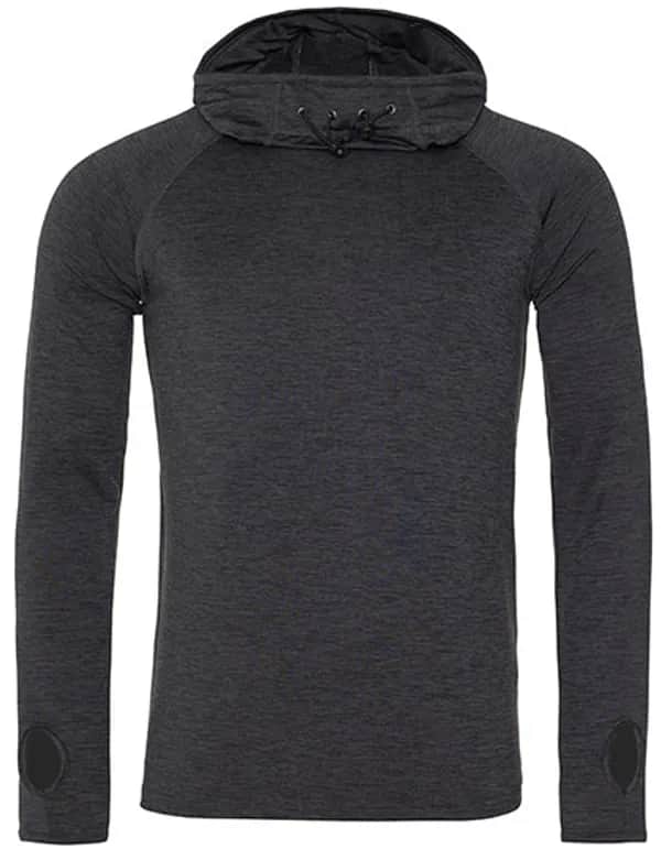 Men´s Cool Cowl Neck Top - Black Slate Melange