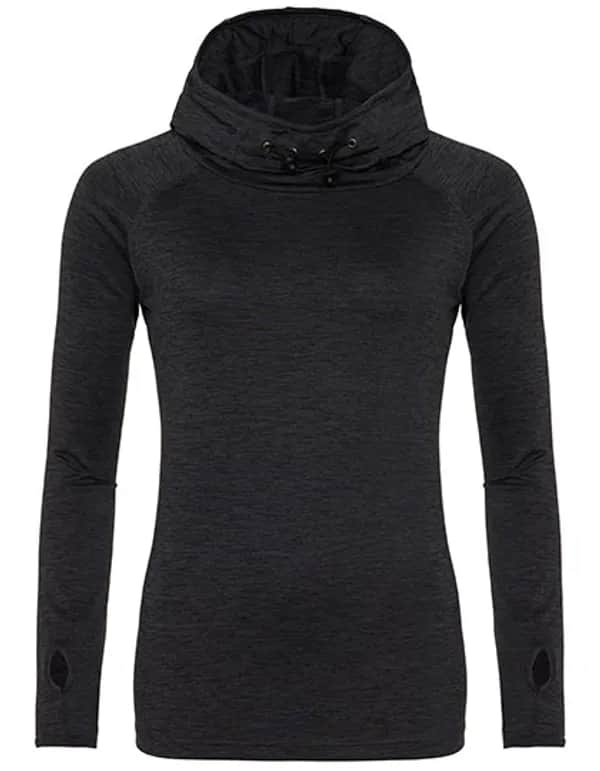 Women´s Cool Cowl Neck Top - Black Slate Melange