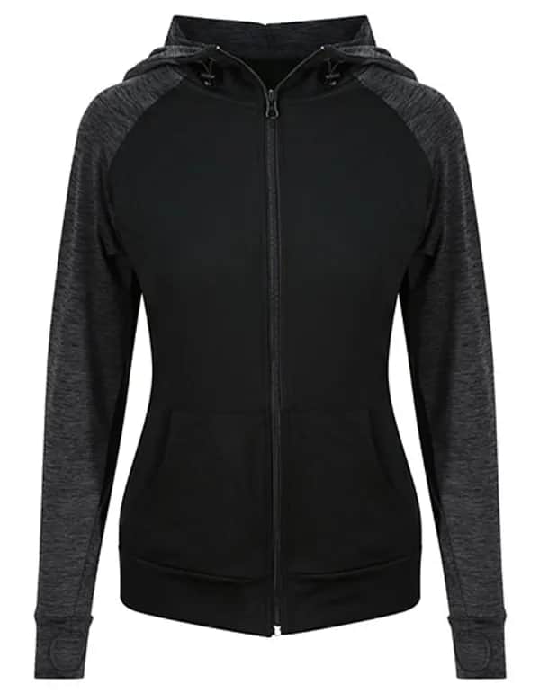 Women´s Cool Contrast Zoodie - Black/Black Slate Melange