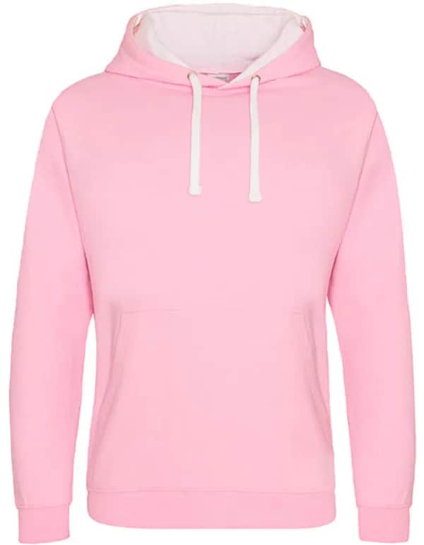 Varsity Hoodie - Baby Pink/Arctic White
