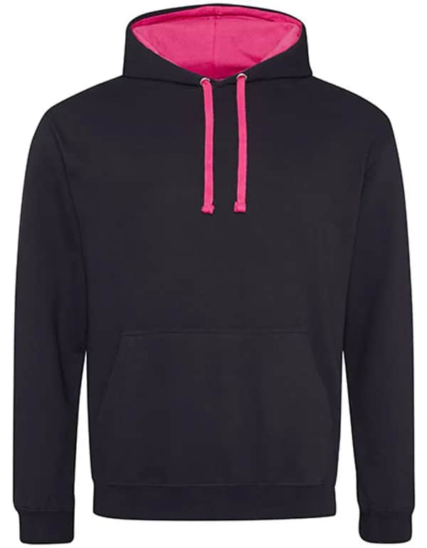 Varsity Hoodie - Jet Black/Hot Pink