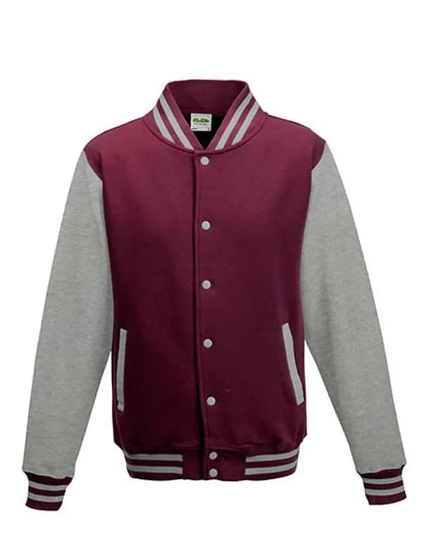 Varsity Jacket - Burgundy/Heather Grey