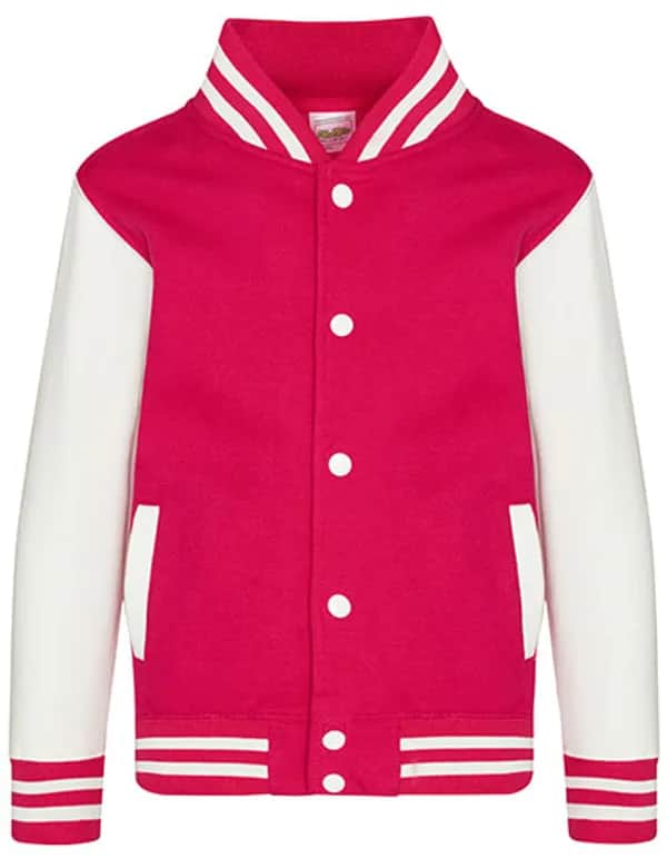 Kids´ Varsity Jacket - Hot Pink/White