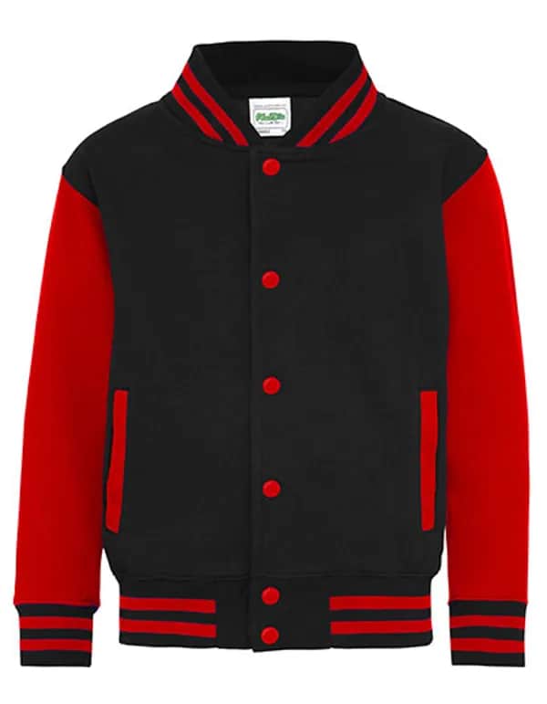 Kids´ Varsity Jacket - Jet Black/Fire Red