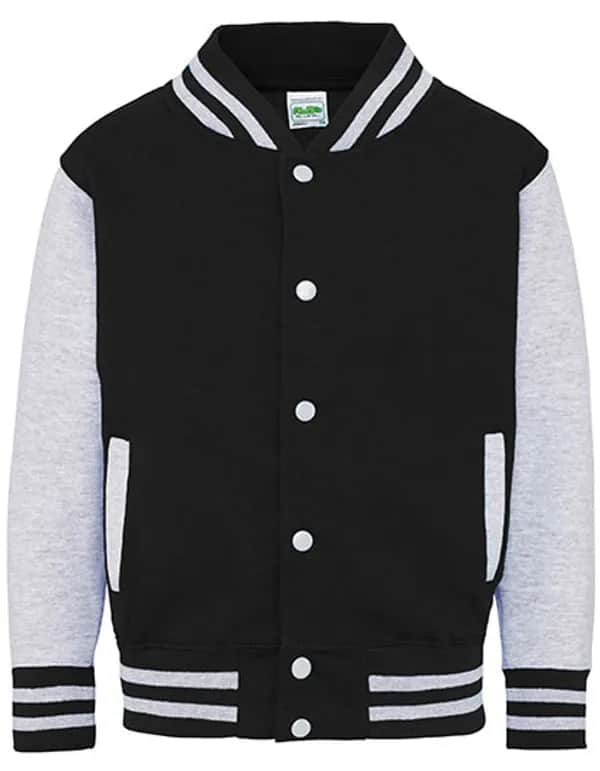 Kids´ Varsity Jacket - Jet Black/Heather Grey