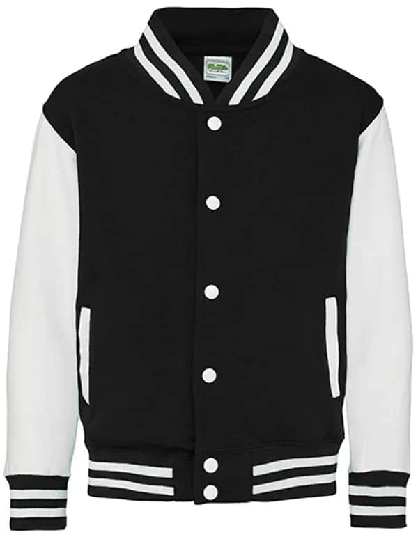 Kids´ Varsity Jacket - Jet Black/White