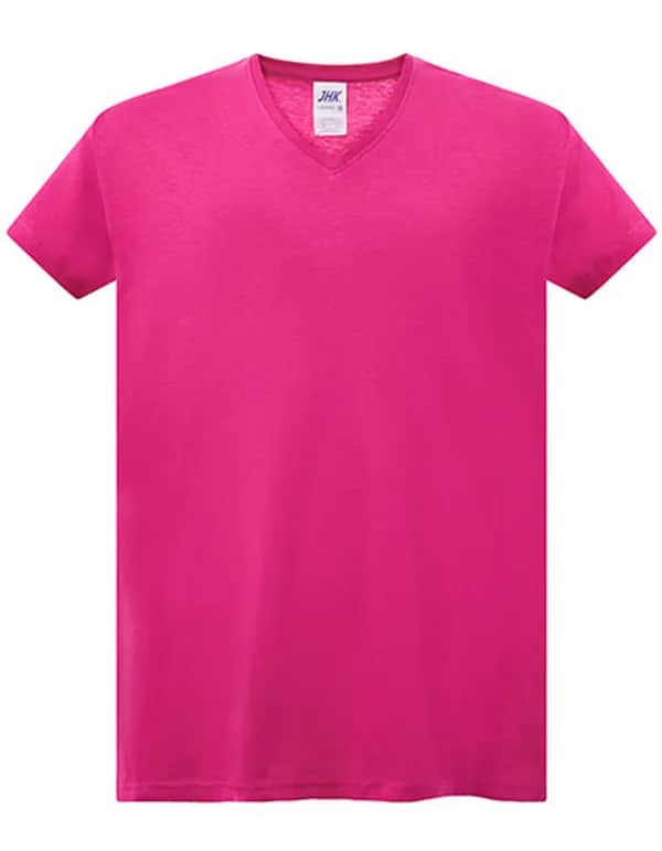 Ladies´ Curves T-Shirt V-Neck - Fuchsia
