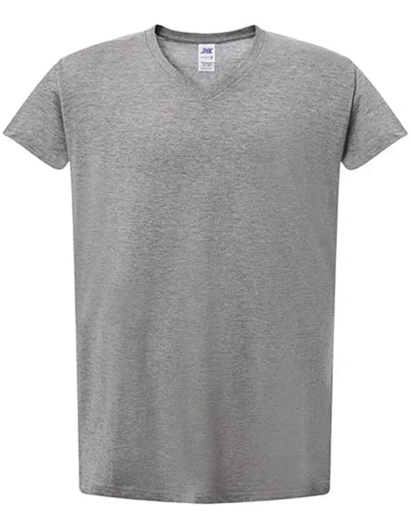 Ladies´ Curves T-Shirt V-Neck - Grey Melange
