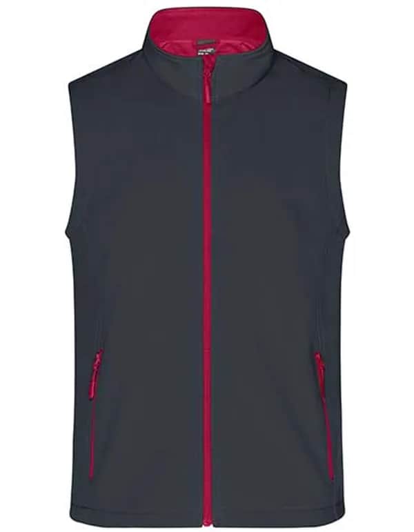 Men´s Promo Softshell Vest - Iron Grey/Red
