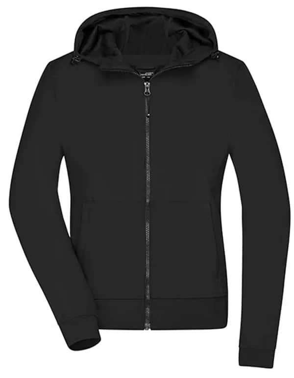 Ladies´ Hooded Softshell Jacket - Black/Black