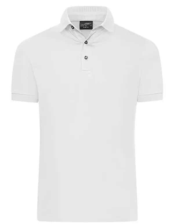 Men´s Mercerised Polo Slim Fit - White