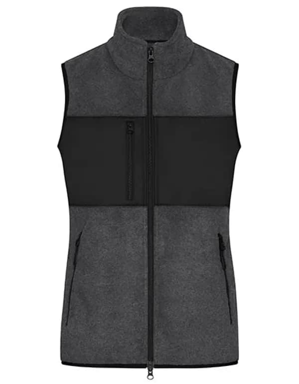 Ladies´ Fleece Vest - Dark Melange/Black