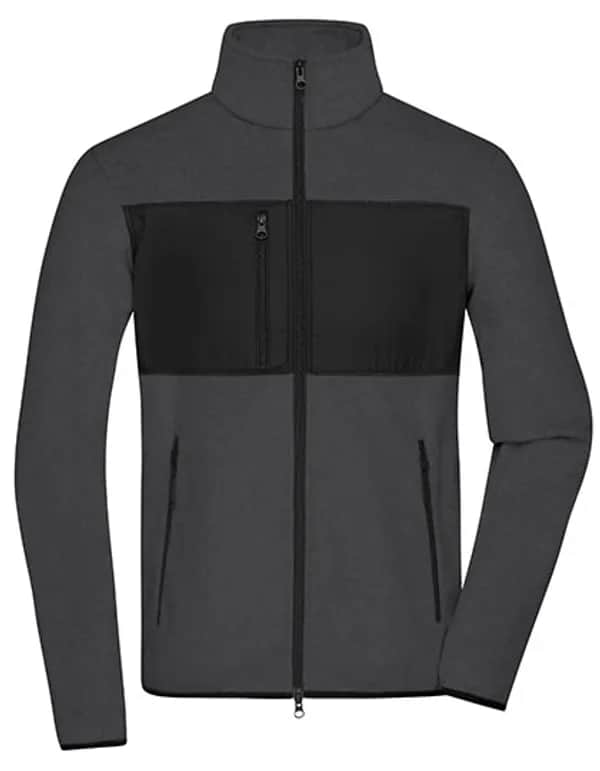 Men´s Fleece Jacket - Dark Melange/Black