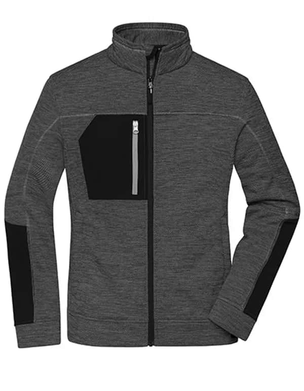 Ladies´ Structure Fleece Jacket - Black Melange/Black/Silver (Solid)