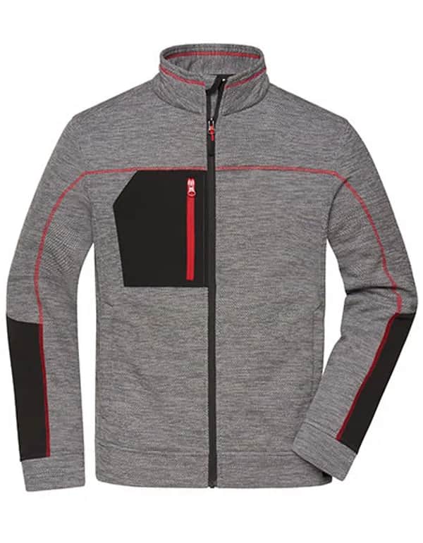 Men´s Structure Fleece Jacket - Carbon Melange/Black/Red