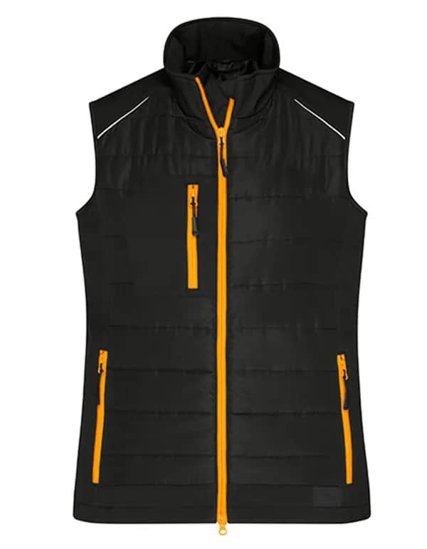 Ladies´ Hybrid Vest - Black/Neon Orange