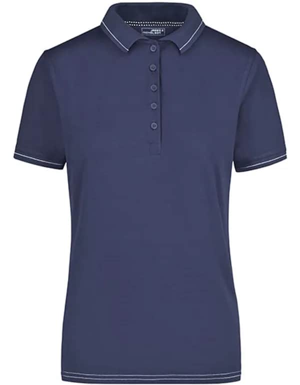 Ladies´ Elastic Polo - Navy/White