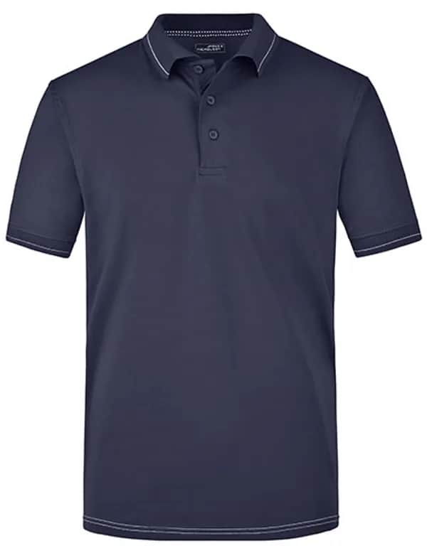 Men´s Elastic Polo - Navy/White