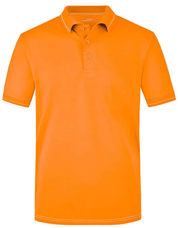 Men´s Elastic Polo - Orange/White