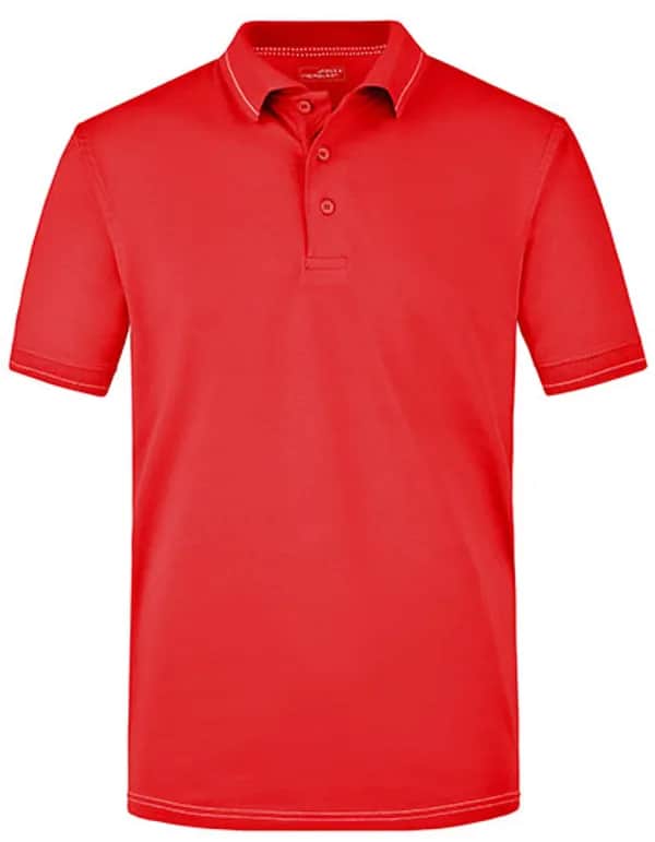 Men´s Elastic Polo - Red/White