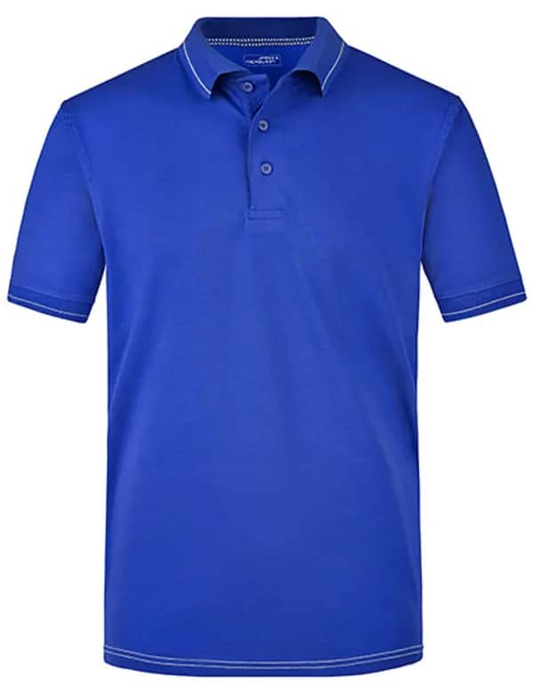 Men´s Elastic Polo - Royal/White