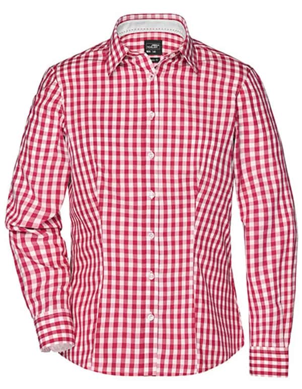 Ladies´ Checked Blouse - Red/White