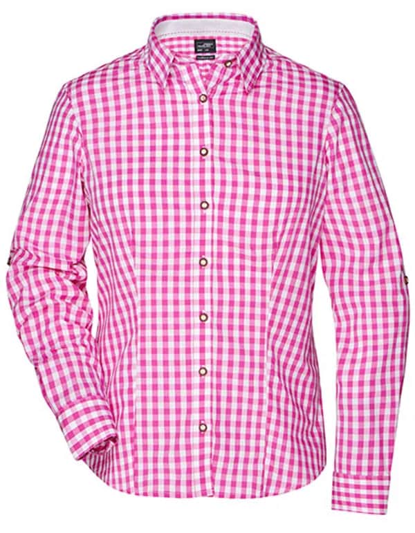 Ladies´ Traditional Shirt - Purple/White