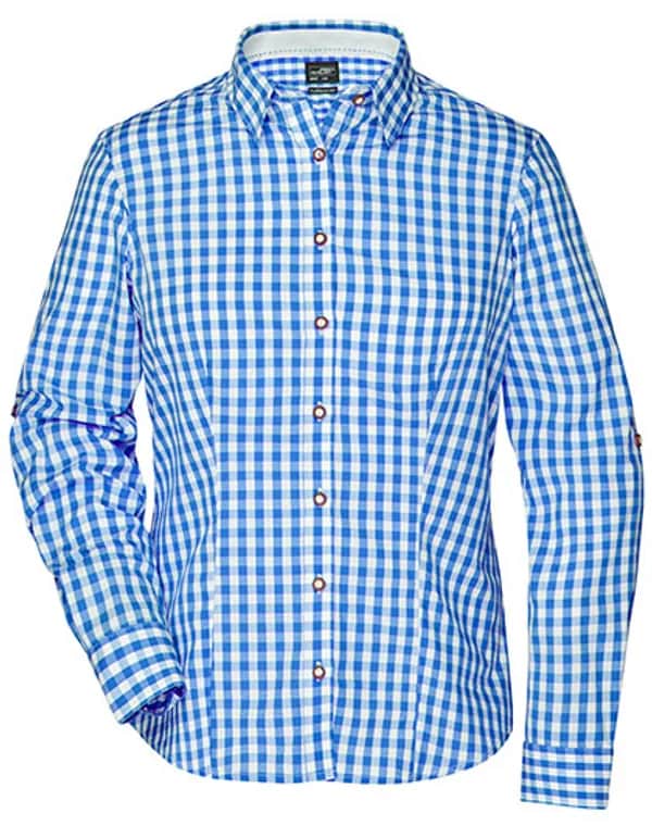 Ladies´ Traditional Shirt - Royal/White