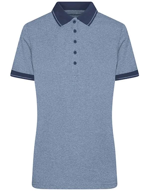Ladies´ Heather Polo - Blue Melange/Navy