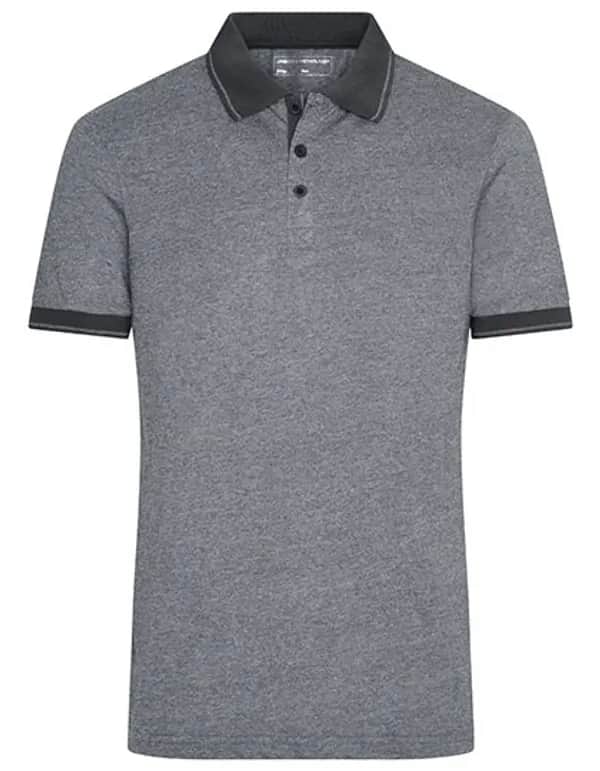 Men´s Heather Polo - Black Melange/Black