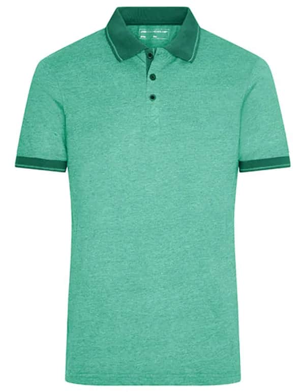 Men´s Heather Polo - Green Melange/Dark Green