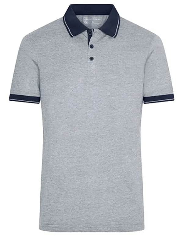 Men´s Heather Polo - Grey Heather/Navy