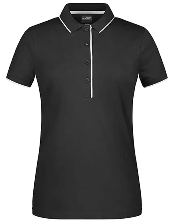 Ladies´ Polo Stripe - Black/Silver (Solid)