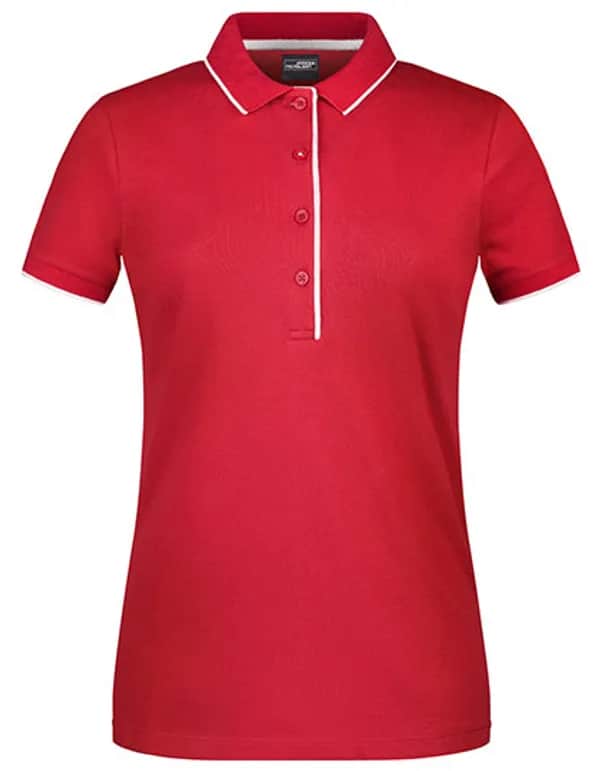 Ladies´ Polo Stripe - Red/White
