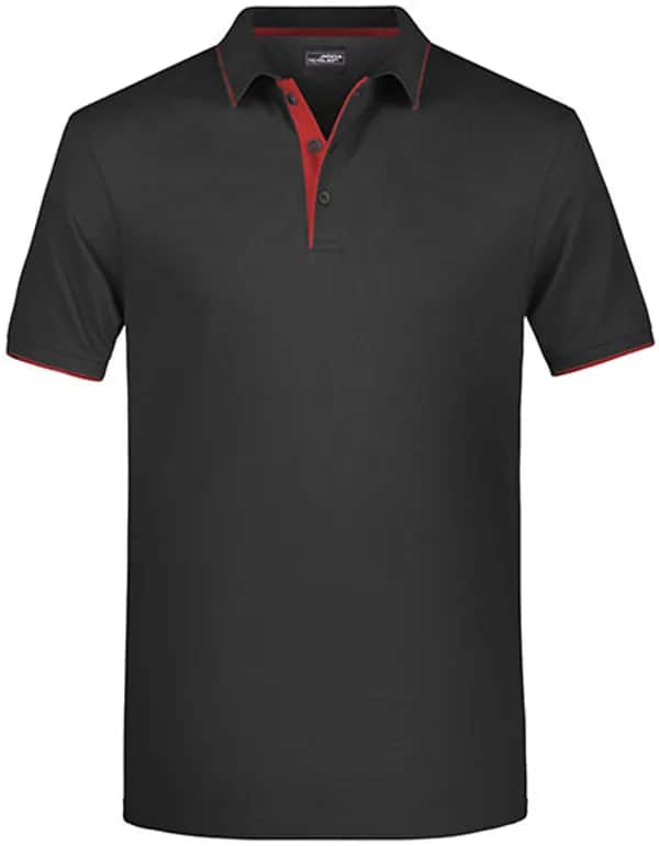 Men´s Polo Stripe - Black/Red