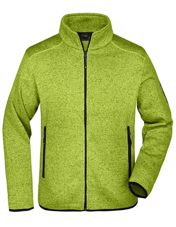 Men´s Knitted Fleece Jacket - Kiwi Melange/Royal