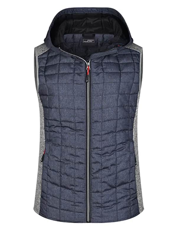 Ladies´ Knitted Hybrid Vest - Light Melange/Anthracite Melange