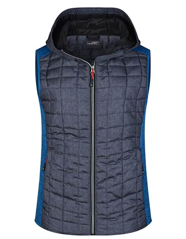 Ladies´ Knitted Hybrid Vest - Royal Melange/Anthracite Melange