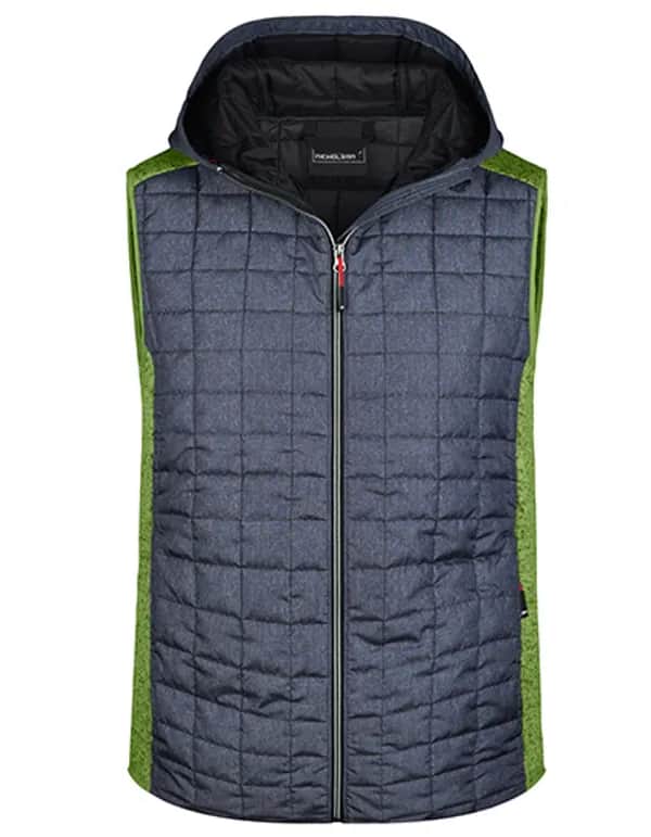 Men´s Knitted Hybrid Vest - Kiwi Melange/Anthracite Melange
