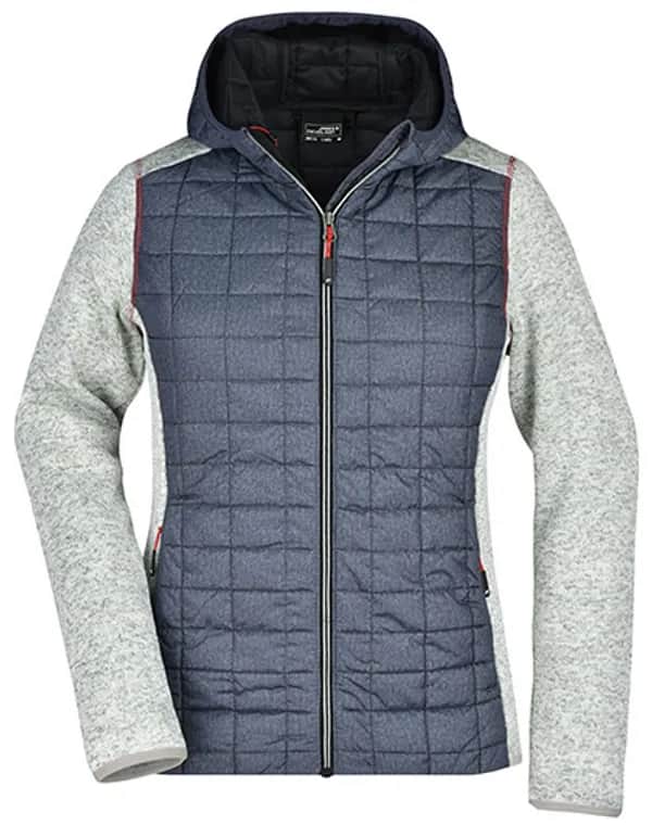 Ladies´ Knitted Hybrid Jacket - Light Melange/Anthracite Melange